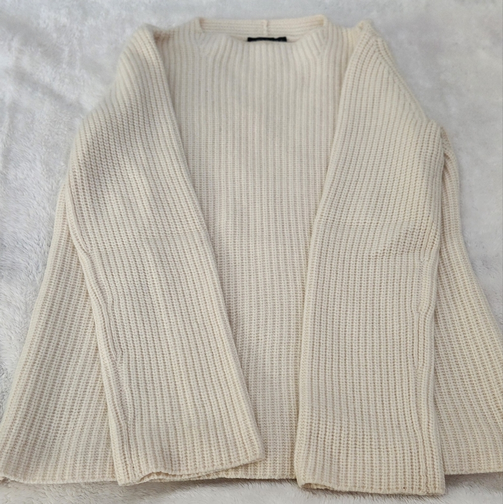 The Row Cream Ribbed Sweater